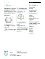 Preview for 2 page of Philips myLiving 40549/17/16 Specification Sheet