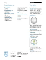 Preview for 2 page of Philips myLiving 45938/31/16 Specification Sheet