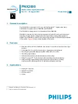 Preview for 1 page of Philips Nexperia PNX2000 Product Data