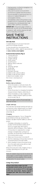 Preview for 3 page of Philips NORELCO BT7225 Manual