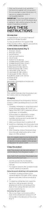 Preview for 3 page of Philips Norelco MG5700 Manual