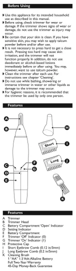 Предварительный просмотр 3 страницы Philips NORELCO NT9110 Instructions Manual