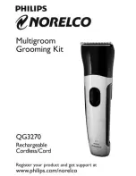 Philips Norelco QG3270 User Manual preview