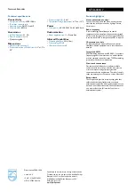 Предварительный просмотр 2 страницы Philips NTX6400 Specification Sheet