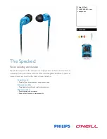 Preview for 1 page of Philips O'Neill THE SPECKED SHO9552 Specifications