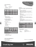 Preview for 2 page of Philips PCVC675K99 Specifications