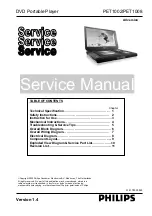 Предварительный просмотр 1 страницы Philips PET1002 Service Manual