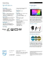 Preview for 2 page of Philips PET741A Specifications