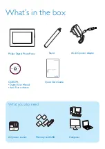 Preview for 2 page of Philips PhotoFrame SPF1017/00 Quick Start Manual