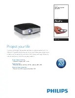 Preview for 1 page of Philips PICOPIX PPX1020 Specifications