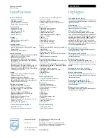 Preview for 2 page of Philips POCKET MEMO LFH0955 Specifications