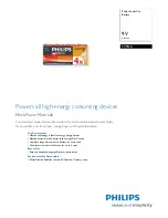 Philips Power Life 9VPS4A Specifications предпросмотр