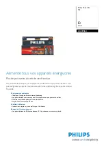 Предварительный просмотр 1 страницы Philips Power Life LR20PB6C Brochure & Specs