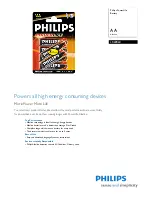 Philips Power Life LR6PB6C Specifications предпросмотр