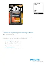 Philips PowerLife 3LR12PBXC Specifications preview