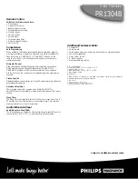 Preview for 2 page of Philips PR1304B Specifications