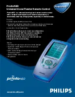 Предварительный просмотр 1 страницы Philips ProntoNEO Specifications