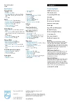 Preview for 2 page of Philips PSA220 Specifications