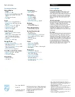 Preview for 2 page of Philips PSA612 Specifications