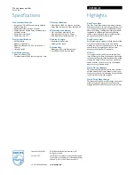 Предварительный просмотр 2 страницы Philips Pure Taste WP3861 Specification Sheet