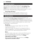 Preview for 72 page of Philips RQ11XX Important Information Booklet