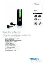 Philips SA1115 Specifications предпросмотр