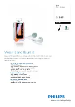 Philips SA2012 Specifications предпросмотр