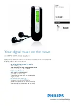 Philips SA2101 Specifications предпросмотр