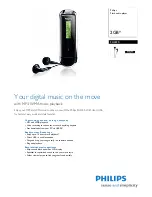 Philips SA2320 Specifications предпросмотр