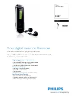 Philips SA2325 Specifications предпросмотр