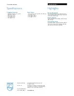 Preview for 2 page of Philips SAC2505W Specifications