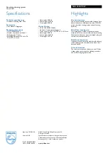 Preview for 2 page of Philips SAC2550W Specification Sheet