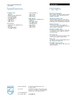 Предварительный просмотр 2 страницы Philips SAC3540 Specifications