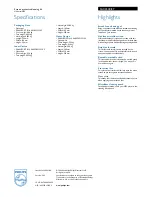 Preview for 2 page of Philips SAC3540 Specifications