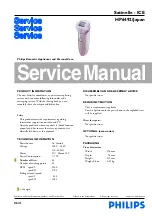 Preview for 1 page of Philips Satinelle ICE HP6492 Service Manual