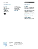 Preview for 2 page of Philips SB7G17B Specifications