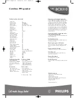 Предварительный просмотр 2 страницы Philips SBCBC8310 Product Information