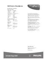 Предварительный просмотр 2 страницы Philips SBCHP615/00 Specifications