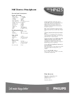 Предварительный просмотр 2 страницы Philips SBCHP625/00 Specifications