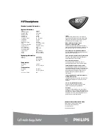 Preview for 2 page of Philips SBCHP800/19 Specifications