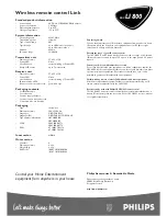 Preview for 2 page of Philips SBCLI800/00 Specifications