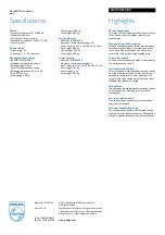 Preview for 2 page of Philips SBCMD650 Specifications