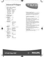 Preview for 2 page of Philips SBCRU120 Specifications