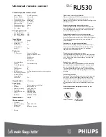 Preview for 2 page of Philips SBCRU530 Specifications