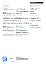 Preview for 2 page of Philips SBCSC490 Specification Sheet