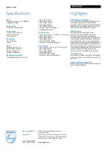 Preview for 2 page of Philips SBD6030 Specifications