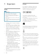 Preview for 3 page of Philips SBT300/05 User Manual