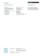 Preview for 2 page of Philips SCE1001 Specification Sheet