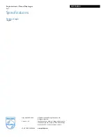 Предварительный просмотр 2 страницы Philips SCF158 Specification Sheet