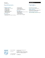 Preview for 2 page of Philips SDJ6040W Specifications